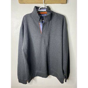 Orvis Men’s Pull Over Sweater Sweatshirt 1/4 Zip Button Gray Extra Large XL